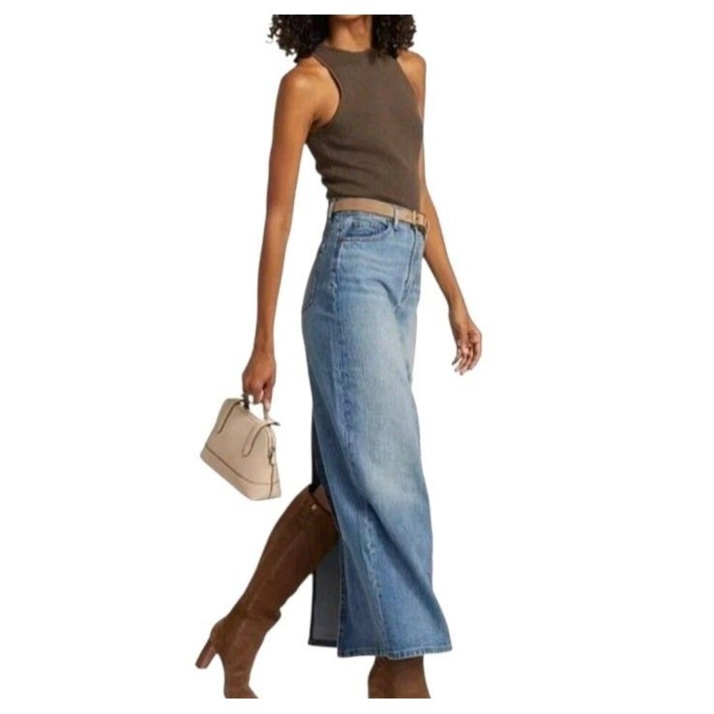 Reformation Daria Ultra High Rise Maxi Denim Skirt Womens 30 Medium Wash Boho